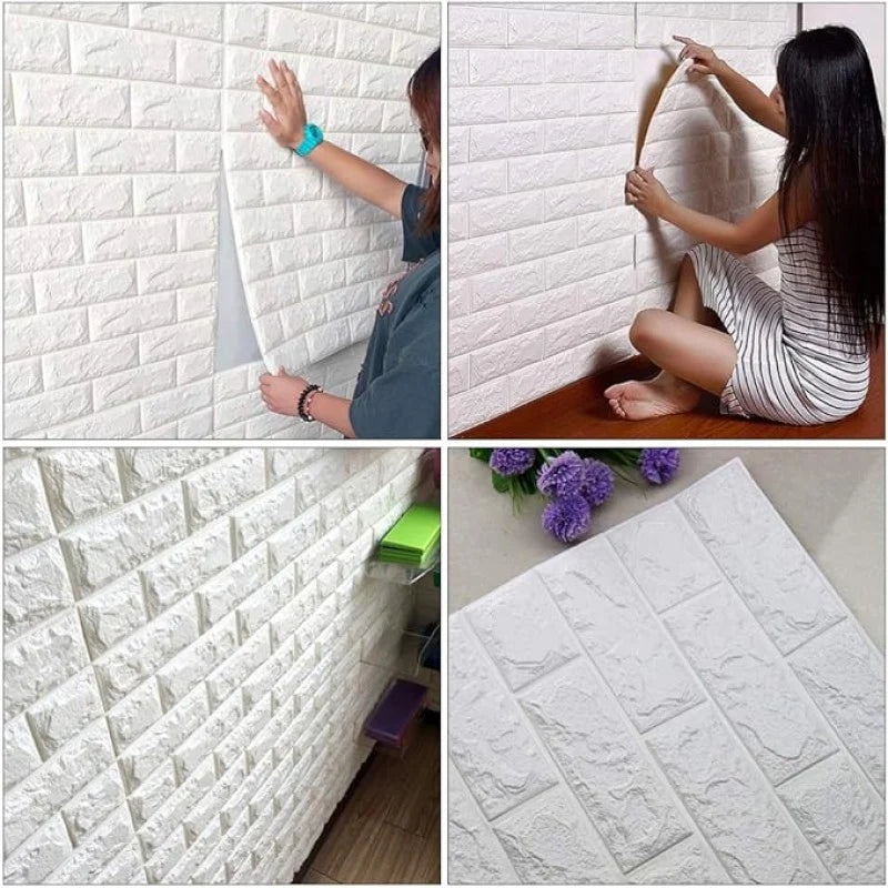 3D Waterproof Foam Brick Wallpaper - (2.26 X 2.52 Feet)