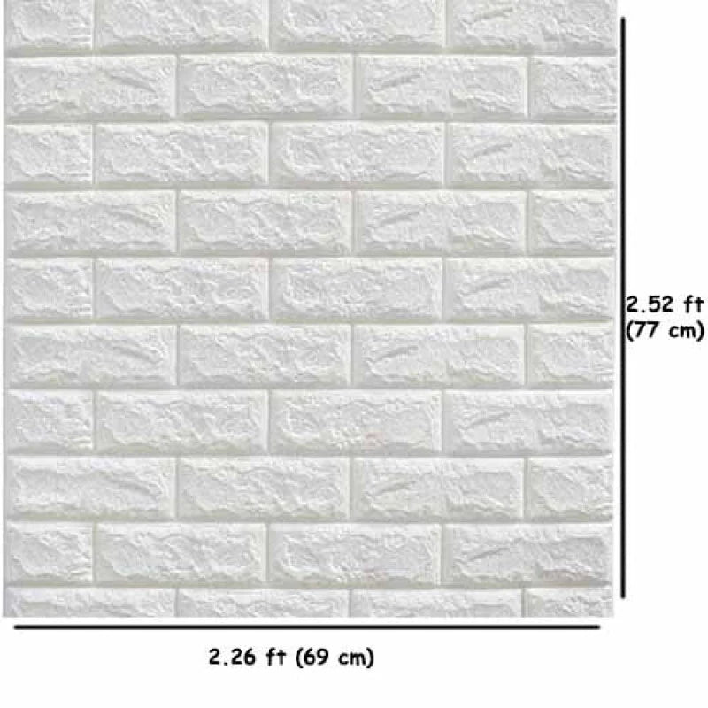3D Waterproof Foam Brick Wallpaper - (2.26 X 2.52 Feet)