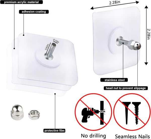 10 PCS Self Adhesive Wall Screws